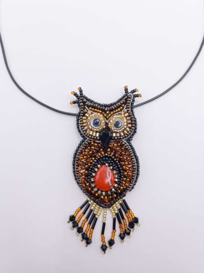 Broche y Collar Búho Nocturno